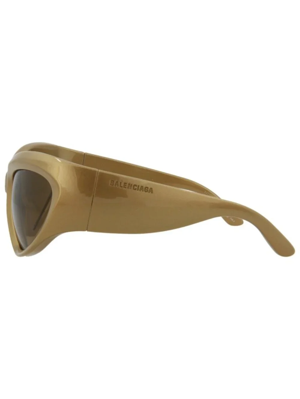 New Balenciaga Women's Sunglasses Shield Wrap Bio Injection Frame Unisex Gold